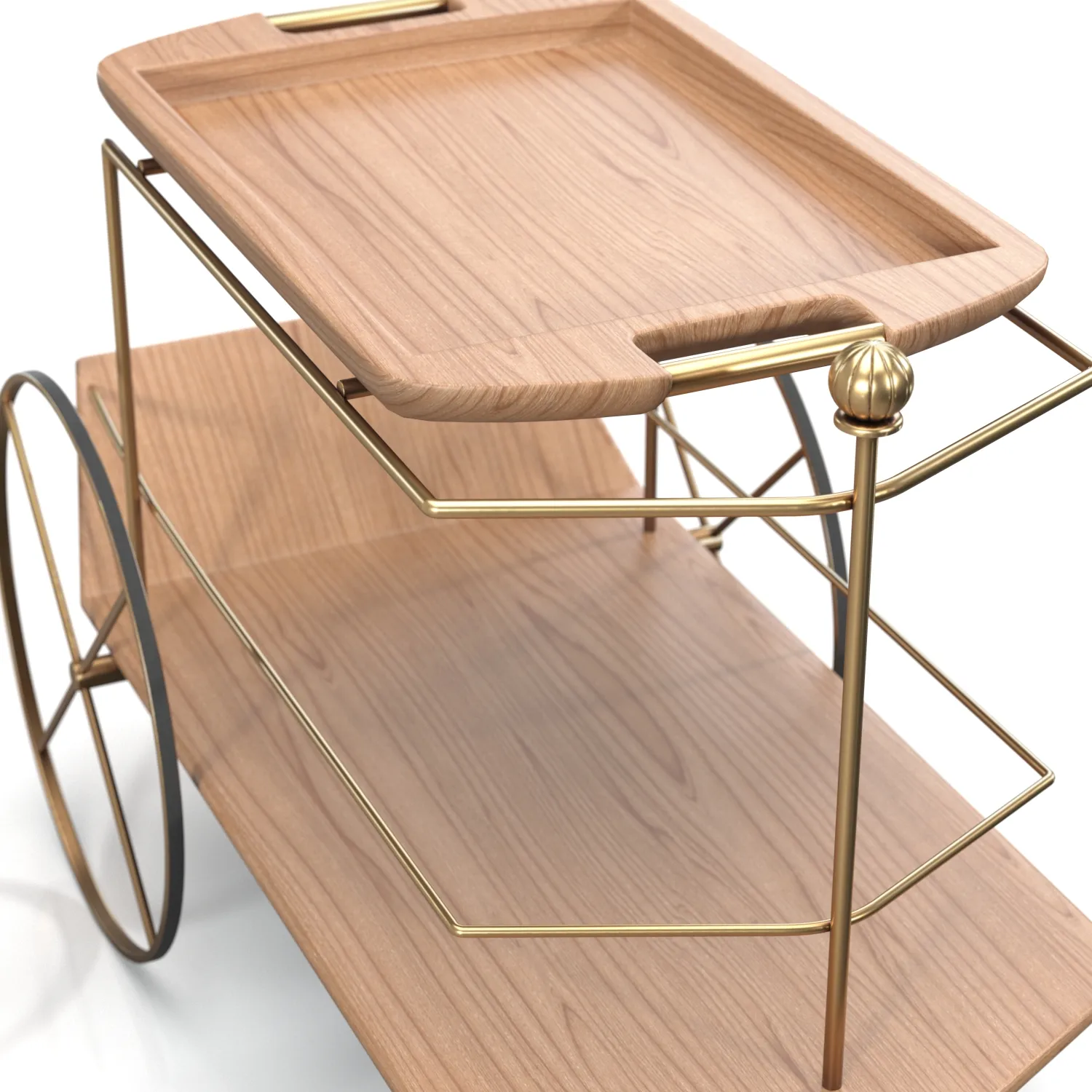 Carrinho De Cha Tea Trolley PBR 3D Model_05